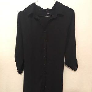 Black button up dress